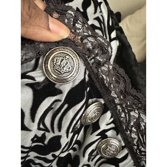 CYKXTEES Creative Brand Corset Blouse Sheer Sleeves Velvet Collar Long Tail - Picture 7 of 16